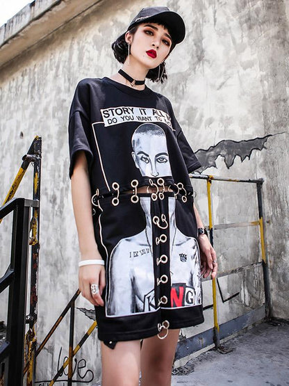 Loose Printed Couple T-Shirt