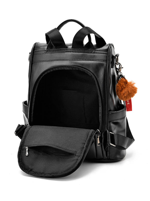 Original Solid Color PU Backpack