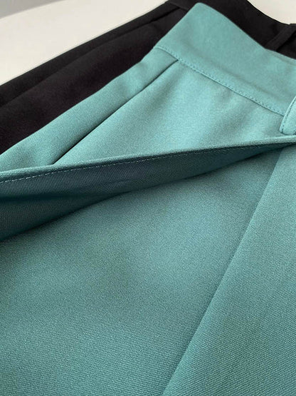 Original Solid Color High-Waisted Wide-Leg Column Shorts