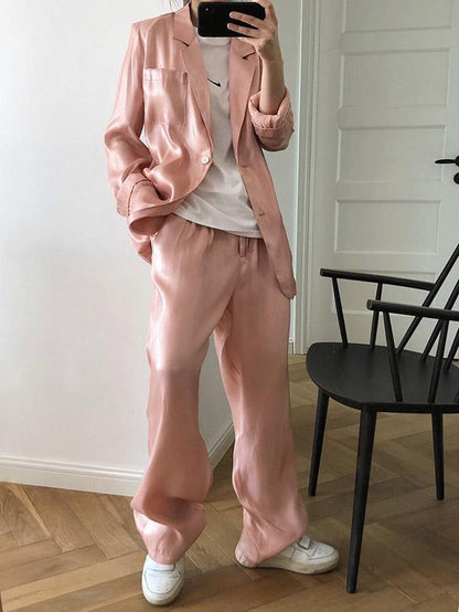 Original Solid Silk Suit Outwear