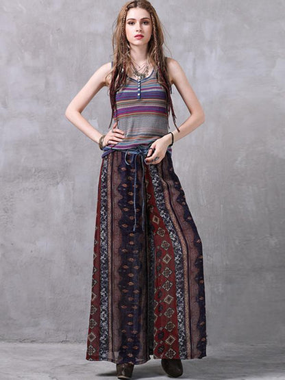 Bohemia Chiffon Wide Leg Casual Pants