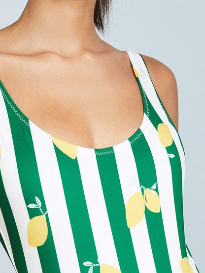 Lemon Stripe One Piece Swimsuit