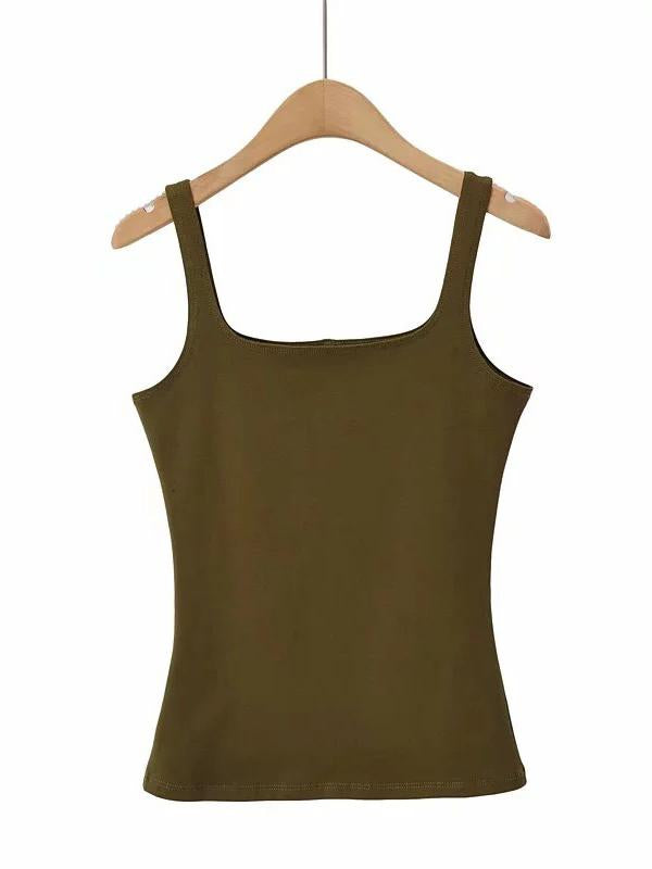 Sexy Solid Wrap Spaghetti-Neck Vest Top
