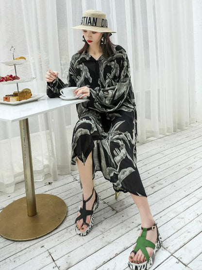 Chiffon Light Sun-protection High-low Asymmetric Blouse Dress