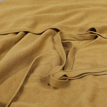 Buykud Solid Color Lacing Long Knitted Shirt
