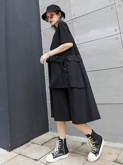Loose Oversize Split-joint  Short Sleeves Dress