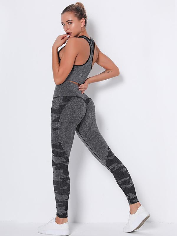 Camouflage Wrap High-Waisted High Elasticity  Yoga Suits