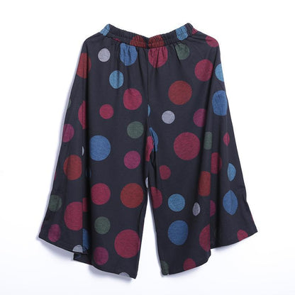Casual Dot Wide Leg Pants Pullover Regular Long Sleeve Set