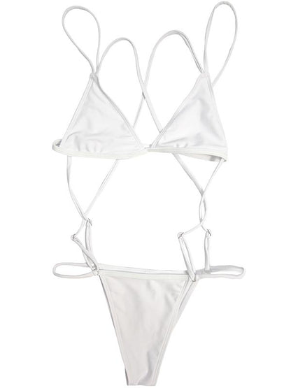 Triangle Plain Bikinis Swimwear