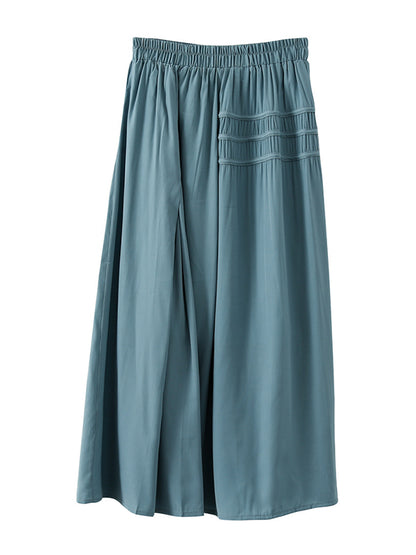 Original Solid Color Empire  A-Line Skirt