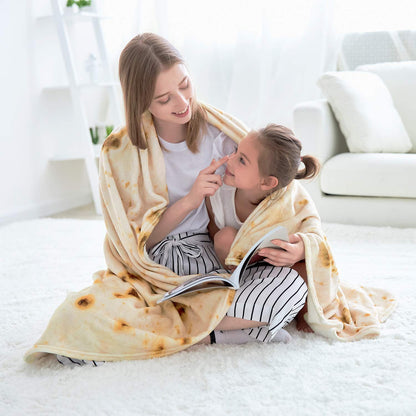 Novelty Tortilla Blanket for Your Family, Soft and Comfortable Flannel Taco Blanket for Kids.