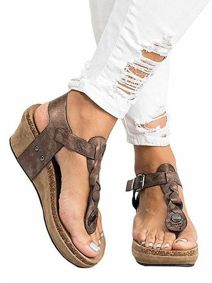 Simple Wedge Heel Sandals Shoes
