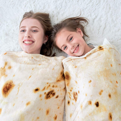 Novelty Tortilla Blanket for Your Family, Soft and Comfortable Flannel Taco Blanket for Kids.