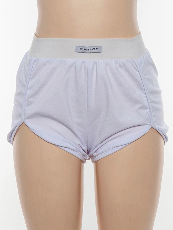 Casual Solid Color Loose Cropped Shorts