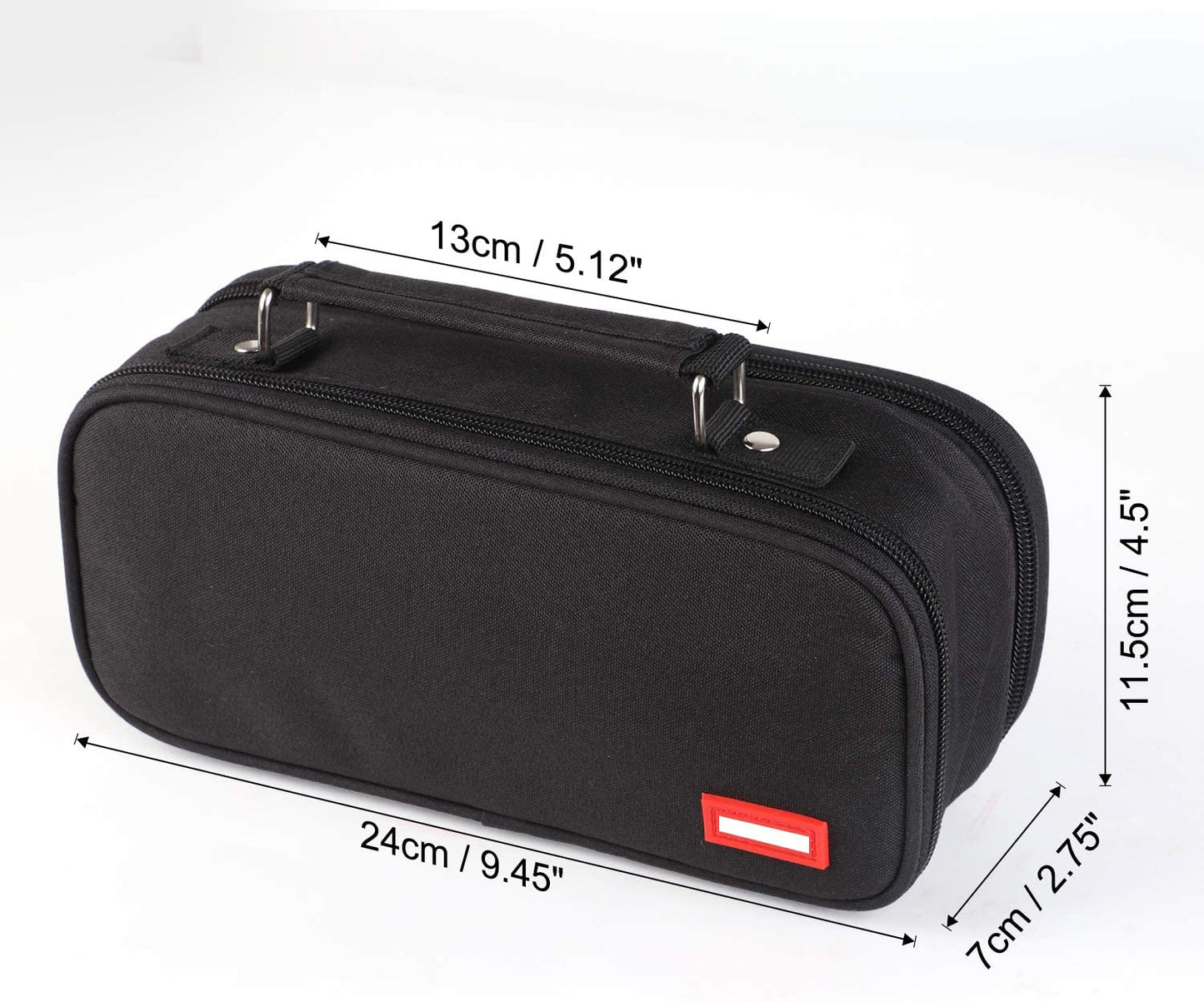 Pencil Pen Case Big Capacity, Multipurpose Foldable Storage Pencil Pouch with 4 Metal Zippers, Bag Holder for School Office Supplies, Cosmetics Travel Accessories (Black)