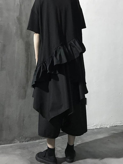 Original Falbala Solid Asymmetric T-Shirt