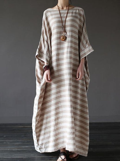 Vintage Loose Striped Dress