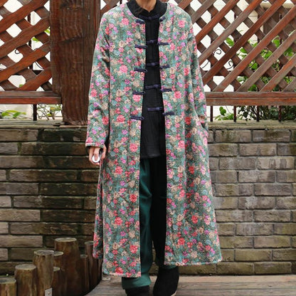 Chinese Style Women Long Thick Winter Coat