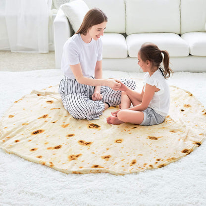 Novelty Tortilla Blanket for Your Family, Soft and Comfortable Flannel Taco Blanket for Kids.