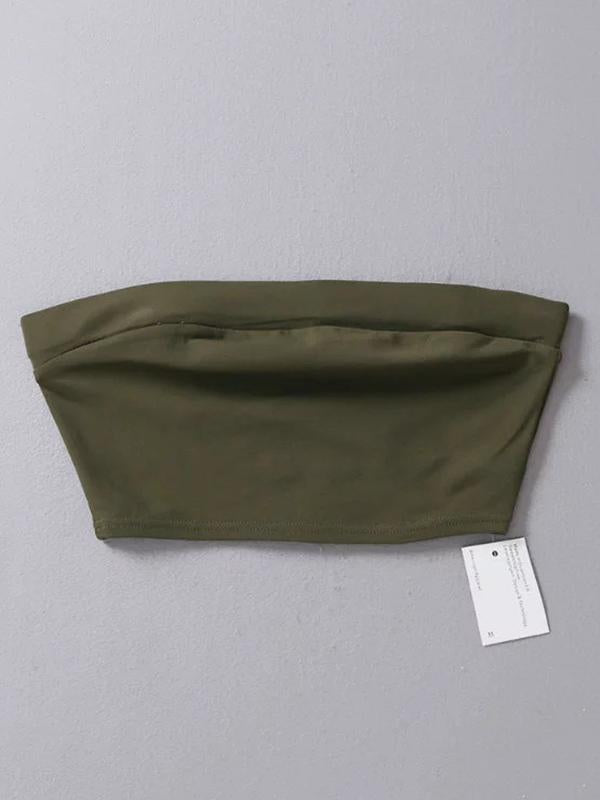 Elastic Wrap Sleeveless Strapless Vest Top