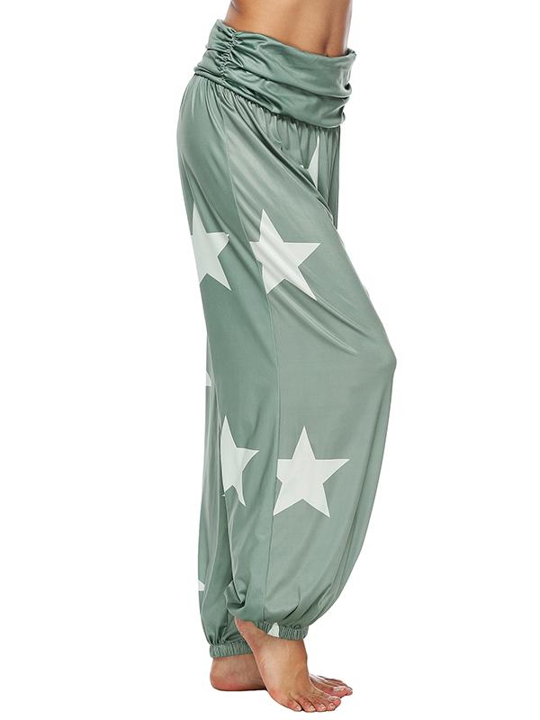 Stars Printed Plus Size Loose Harem Pants