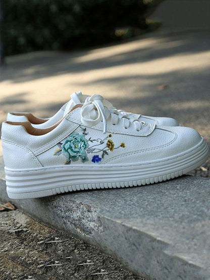 Embroidered Floral Sneaker Shoes