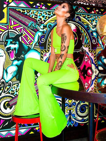 Single Shoulder Bag Buckles Vest Yoga Tops
