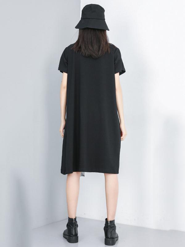 Stripe Split-joint Long Shirt Dress
