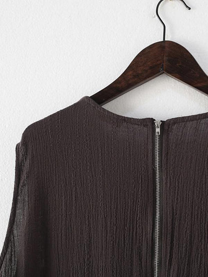Original Solid Elasticity V-Meck Jumpsuits