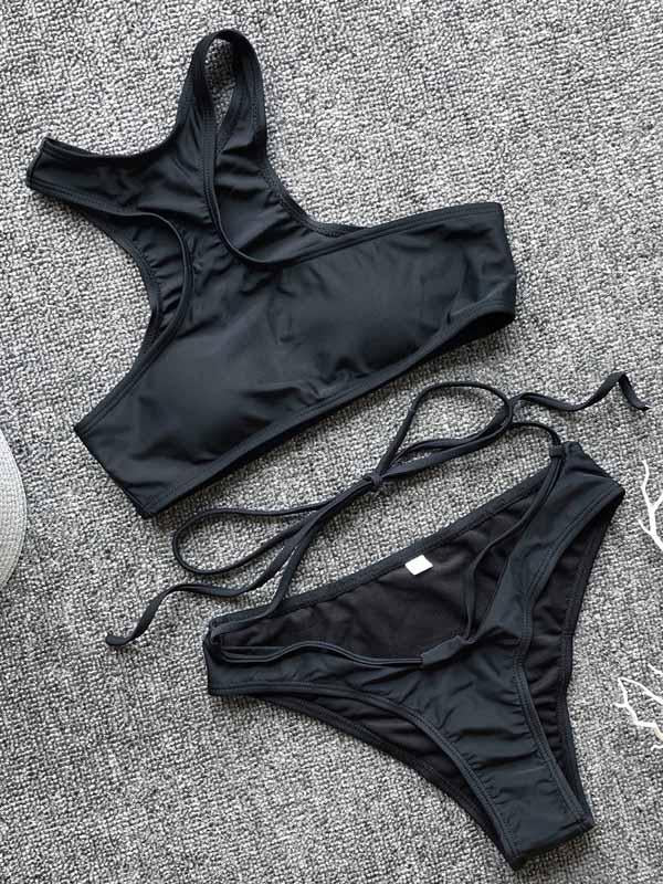 Sexy Leopard Print Bandge Bikinis Swimsuit