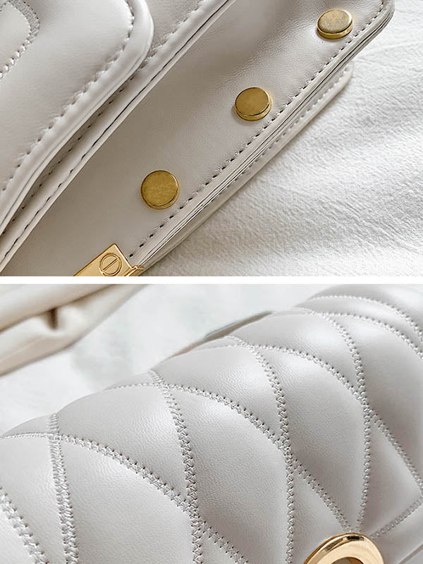 Casual PU Solid Color Geometric Bags