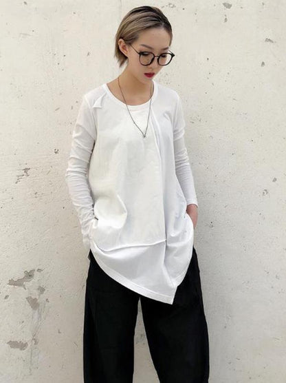Casual Irregular White Shirt