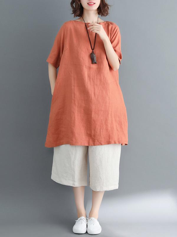 Casual Solid Short Sleeves Shirt