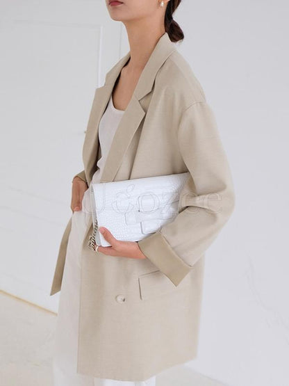 Casual Solid BF Style Suit Outwears