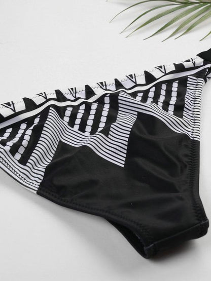 Leaves Bandeau Bikini Swimsuit