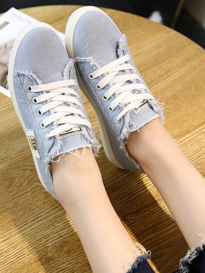 Solid Canvas Sneaker Casual Shoes