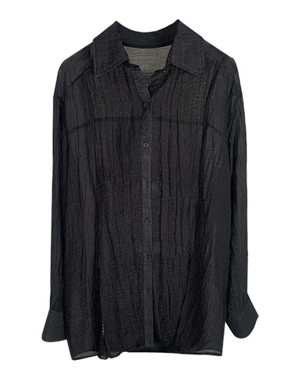 Leisure Solid Knitting Sun-Protection Blouse Tops