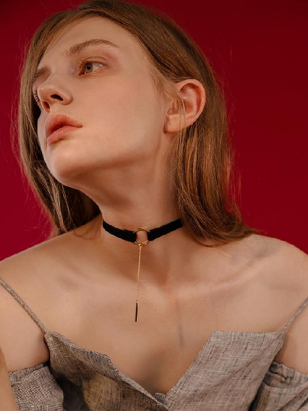 Fashion Black Rope Choker Neclace