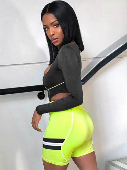 Split-joint Long Sleeves Sports Rompers