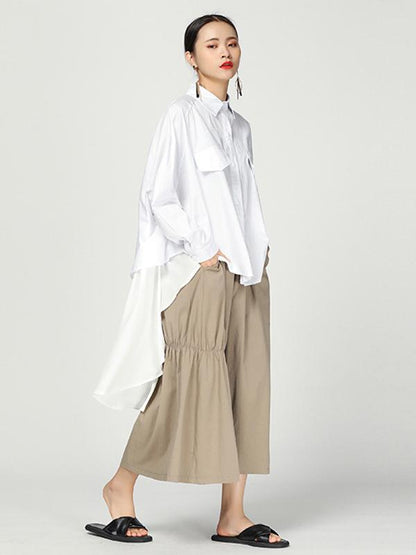 Loose Wide-leg Designed Cotton Pants