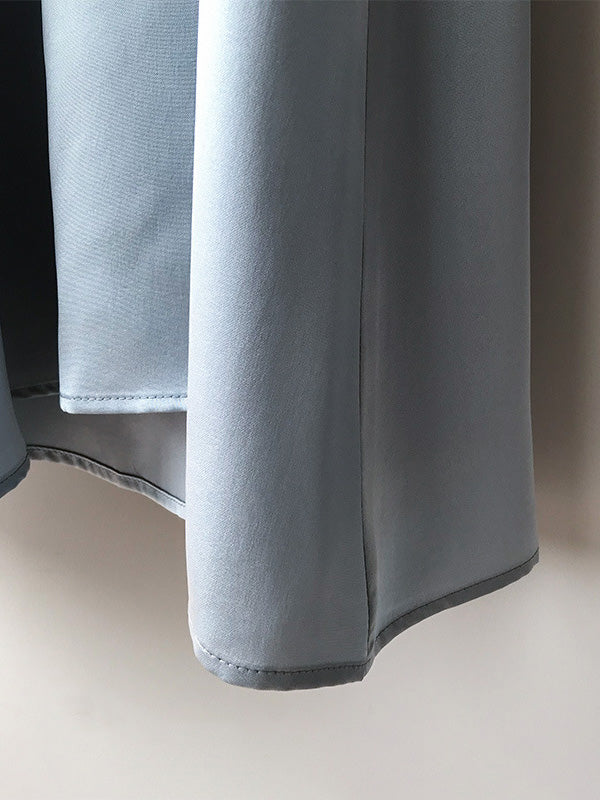 Urban Solid Color Spaghetti-Neck Loose Midi Dress