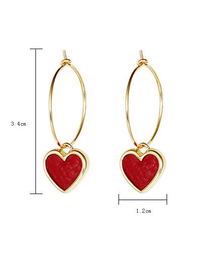 Red Heart Ear-ring Earrings