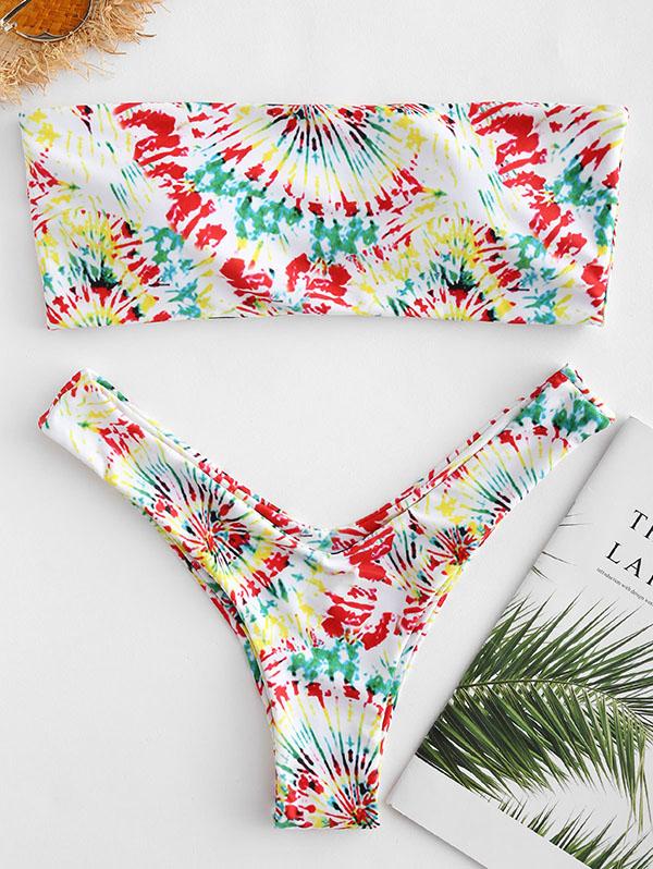 Floral Bandeau Bikinis Swimwear