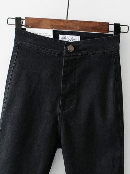 High-Rise Black Stretchy Casual Skinny Leg Pants