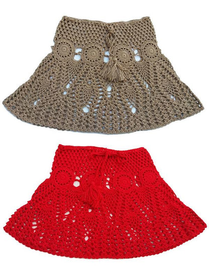 Sexy Hollow Crochet A-Line Skirt Bottom