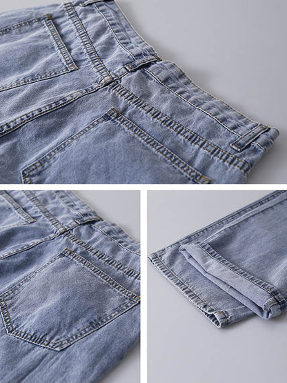 Urban Solid Color Empire Wide Leg Jean Pants
