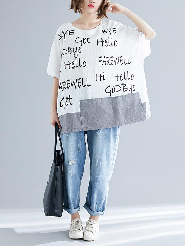 Loose Urban Casual Print Short T-Shirt