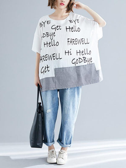 Loose Urban Casual Print Short T-Shirt