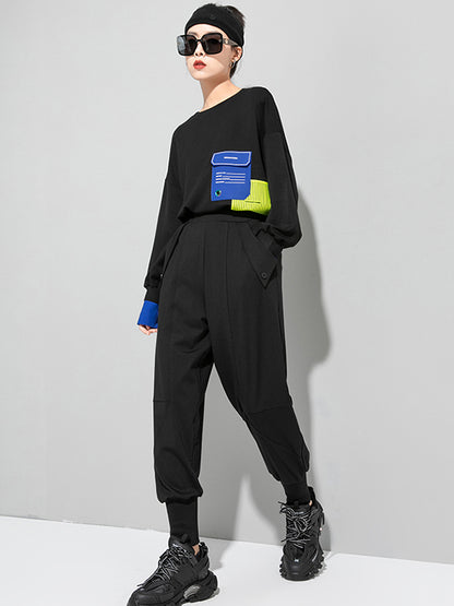 Casual Solid Color Elasticity High-Waist Knickerbockers