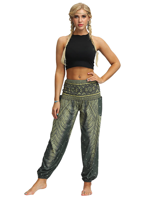 Bohemia Loose Printed Elastics Knickerbockers& Yoga Pants